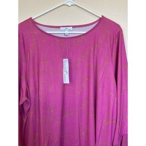 Shavonne Dorsey Gravity Knit Top With Ruffled Chiffon Sleeves Pink Size XL